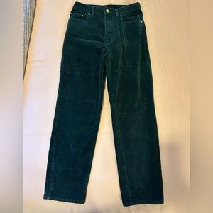 Green Corduroy Mom Jeans